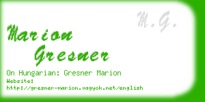 marion gresner business card